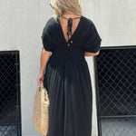 SLIT V-NECK EFFORTLESS MAXI LONG DRESS (BUY 2 FREE SHIPPING)