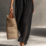 Women's Minimalist Sheer Knit Short-sleeved Maxi Dress