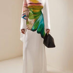 Long Sleeves Loose Floral Printed Round-Neck Maxi Dresses