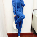Nadorine Women's Chic Three Piece Set Knitted Solid Lounge Suit Cardigan Sweater + Jogger Pants+ Sleeveless Tank Top