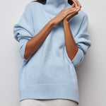 Turtleneck Sweater Knitted Pullovers Jumpers Tops