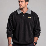 KZZ Corduroy Polo collar sweater couple autumn and winter style plus