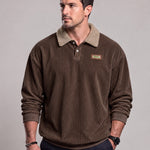 KZZ Corduroy Polo collar sweater couple autumn and winter style plus