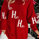 Christmas Ho Ho Ho print long sweater