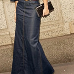 Column No Belt Solid Color Zipper Skirts Bottoms
