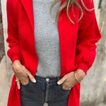 Solid Color Casual Woolen Pocket Hooded Jacket