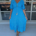Chelsea | Comfortable Loose Fit V-Neck Midi Dress