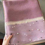 Sun-Protection Beaded See-Through Shawl&Scarf
