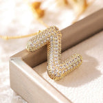 Pavé Bubble Letter Monogram Necklace