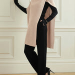Loose Asymmetric Solid Color Split-Joint High Neck Sweater Tops
