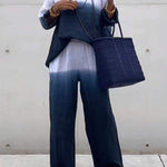 Women's Cotton and Linen Gradient Two-piece Set