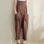 Sleeveless Overalls Jumpsuit Casual Summer Wide Leg Bib Rompers