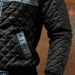 Ariadna | Black Quilted Jacket Featuring Denim Accents