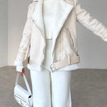 Premium Suede Fabric Jacket with Belt