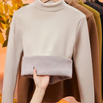 Velvet Half Turtleneck Long Sleeve Thread Slim-fit Base T-shirt