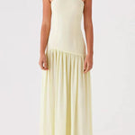 Eden Patchwork Semi-sheer Chiffon Strapless Maxi Dress