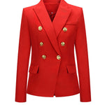 Long Sleeves Buttoned Notched Collar Blazer Outerwear