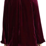 Solid Color Velvet V-neck Long-sleeved Shirt