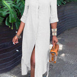 SHIRT NECK BUTTON DRESS