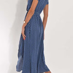 V-neck slit mid-length jumpsuit