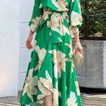 Long sleeve slant collar loose dress