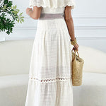 Nirvana off-shoulder ruffled cutout dress