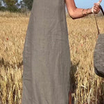 Women's Casual Dress Cotton Linen Dress Shift Dress