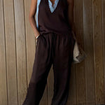 Sunday Social Satin Drawstring Elastic Waist Pocketed Loose Jogger Pants