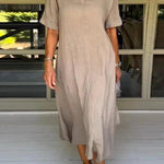 Classy Plain Half Sleeve Midi Dress