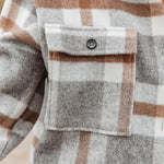Plaid Button Flannel Wool Shirt Jacket