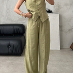 Casual Work Vest and Trousers Two-piece Set