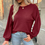Nadorine Long Sleeve Backless Hollow Knit Sweater for Women Casual Work Office Loose Fit 2026 | Under