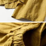 Solid Color Ramie Cotton Plus Size Loose Ninth Wide-Leg Pants