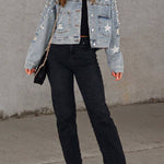 Bead Detail Denim Jacket