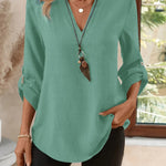 Camryn | Classic V-Neck Long Sleeve Shirt