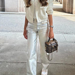 Glam Straight Leg Faux Leather Pants