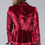 Vintage Gold Velvet Long Sleeve Pocket Blazer