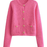 GOLDEN BUTTON KNIT CARDIGAN