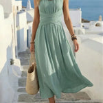 Sage | Sleeveless Boho A-Line Dress