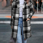 Nadorine Casual Plaid Long Sleeve Flannel Coat Button Down Fall Jacket Shacket