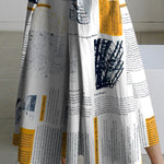 Long Sleeves Loose Newspaper Print Pleated Tied Waist Lapel Midi Dresses Shirt Dress