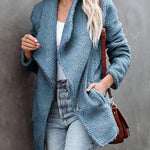 Nadorine Casual Fleece Fuzzy Coats Faux Shearling Shaggy Jacket