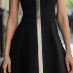 Sleeveless A-Line Mini Dress With Metallic Contrast Trim