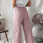 Cotton Linen Loose Fashion Casual Straight Leg Pants Women's Clothes