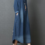 Loose Denim Shirt Maxi Dresses