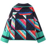 Fashion Printed Patchwork Cotton Cardigan Jacket