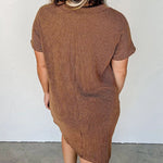 Striped Print Pocket Detail Tee Dress