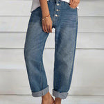 Loose Fit Casual Slimming Straight Leg Jeans