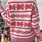 Christmas jacquard letter turtleneck sweater