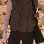 Versatile Stand Collar Button Sleeveless Loose Pocket Casual Vest Jacket